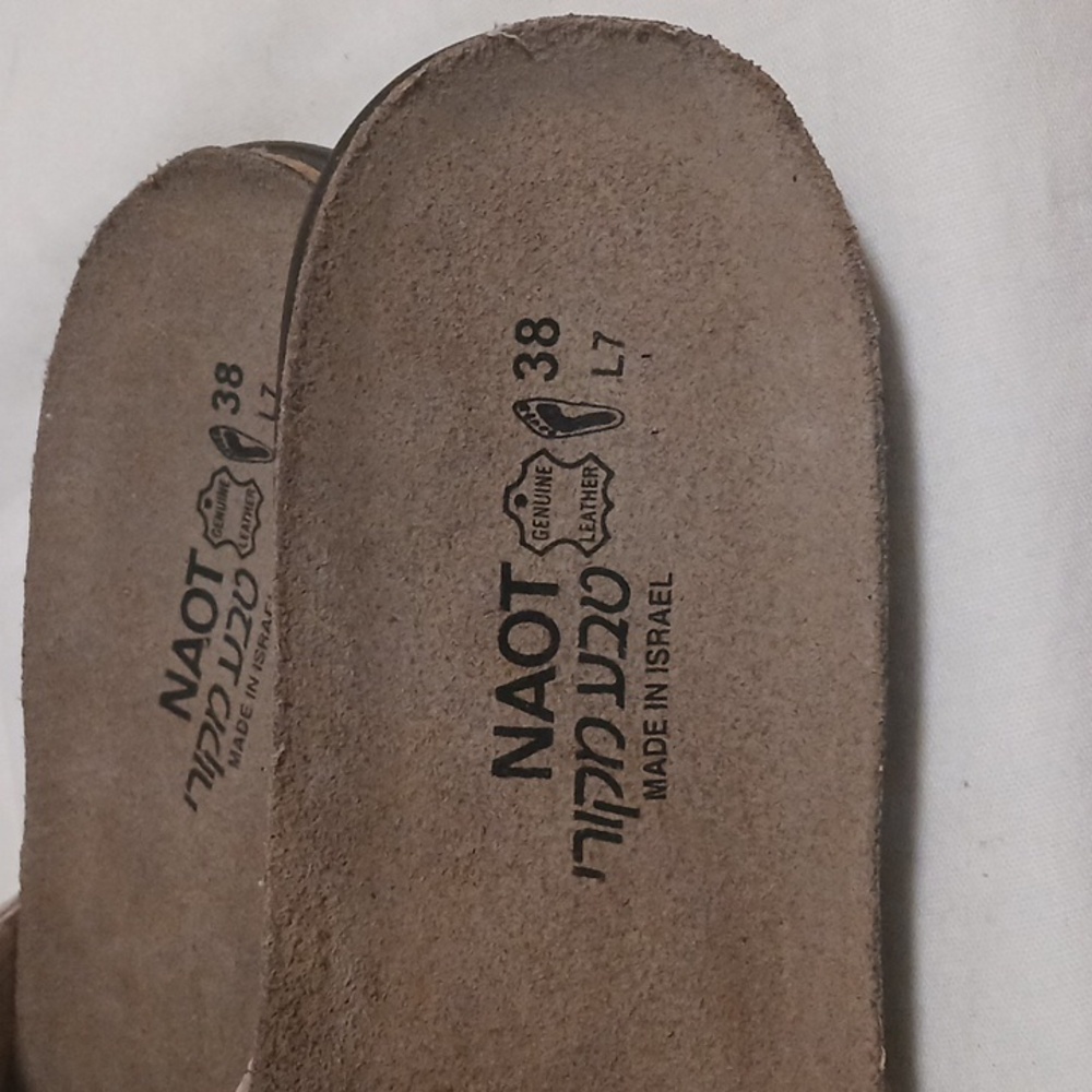 Naot Brown Snake-Print Slide Sandals - Picture 8 of 14